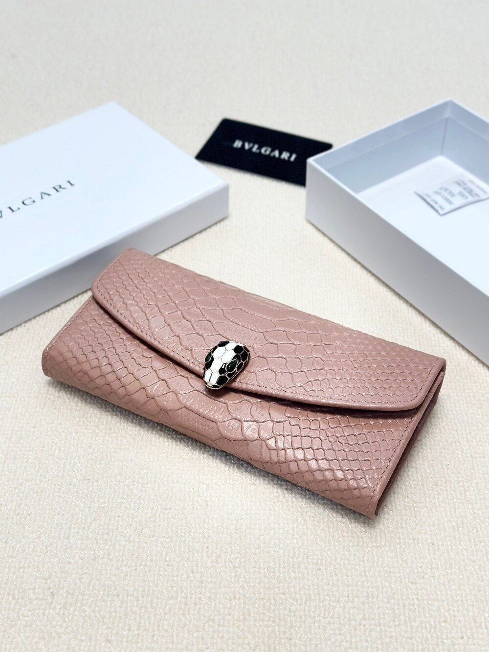 Bvlgari Serpenti Forever Python Skin Long Wallet